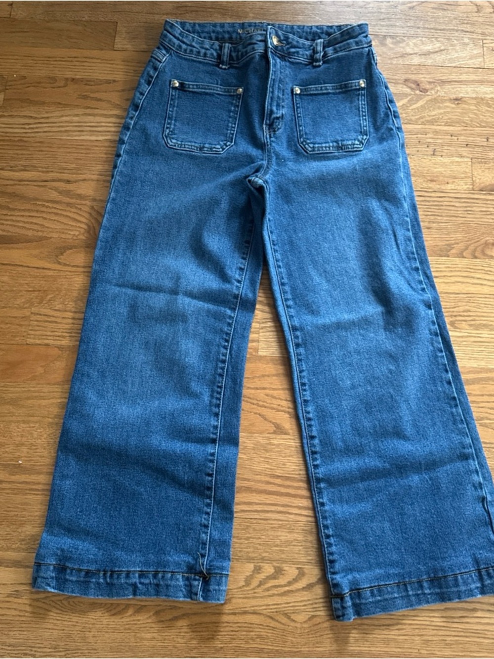 Michael Kors Wide Leg Crop Jeans High Rise Size 8 - HEMMED TO 25”